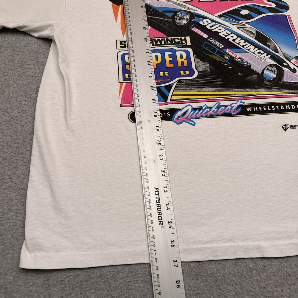 VTG Danny O'Day Wheelstander Racing T-Shirt Adult XL White FEAR THIS '34 Ford - Picture 9 of 10